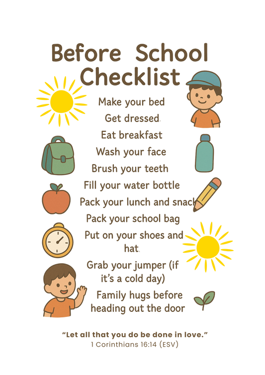 Before School Checklist