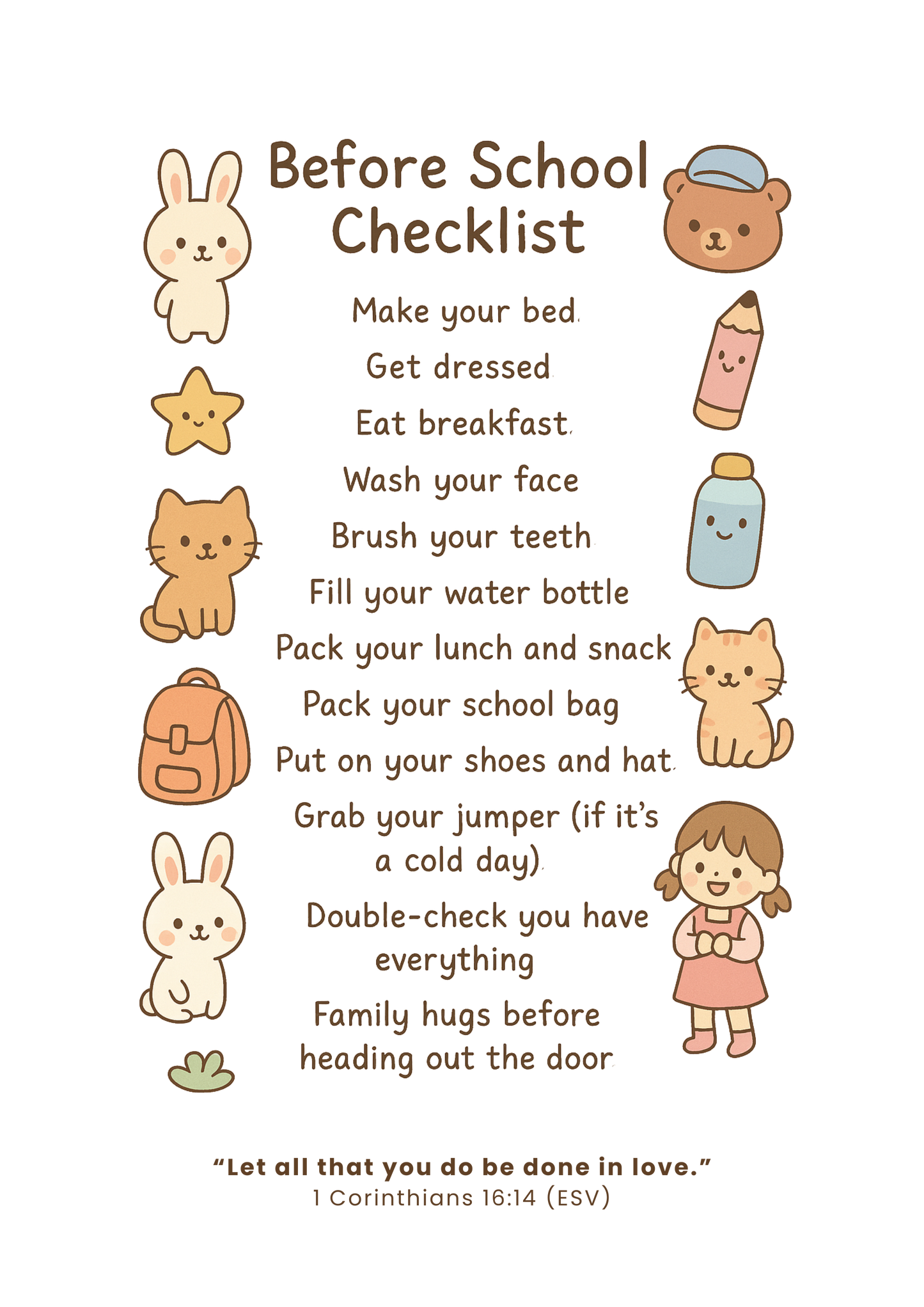 Before School Checklist