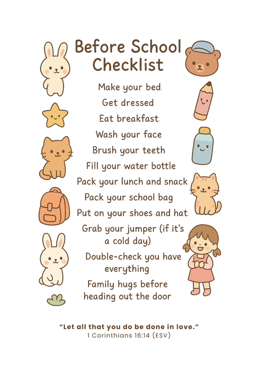 Before School Checklist