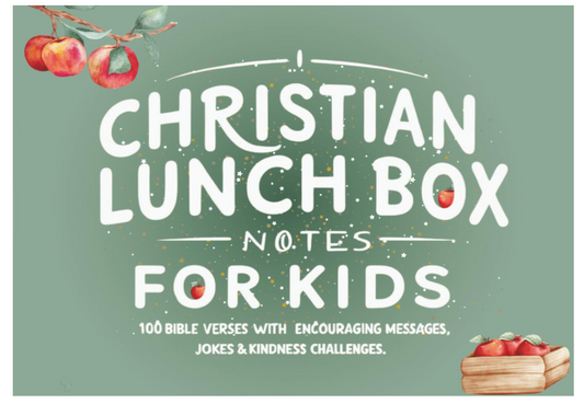 Christian Lunch Box Notes for Kids: 100 Bible Verses with Encouraging Messages, Jokes & Kindness Challenges (apples cover)
