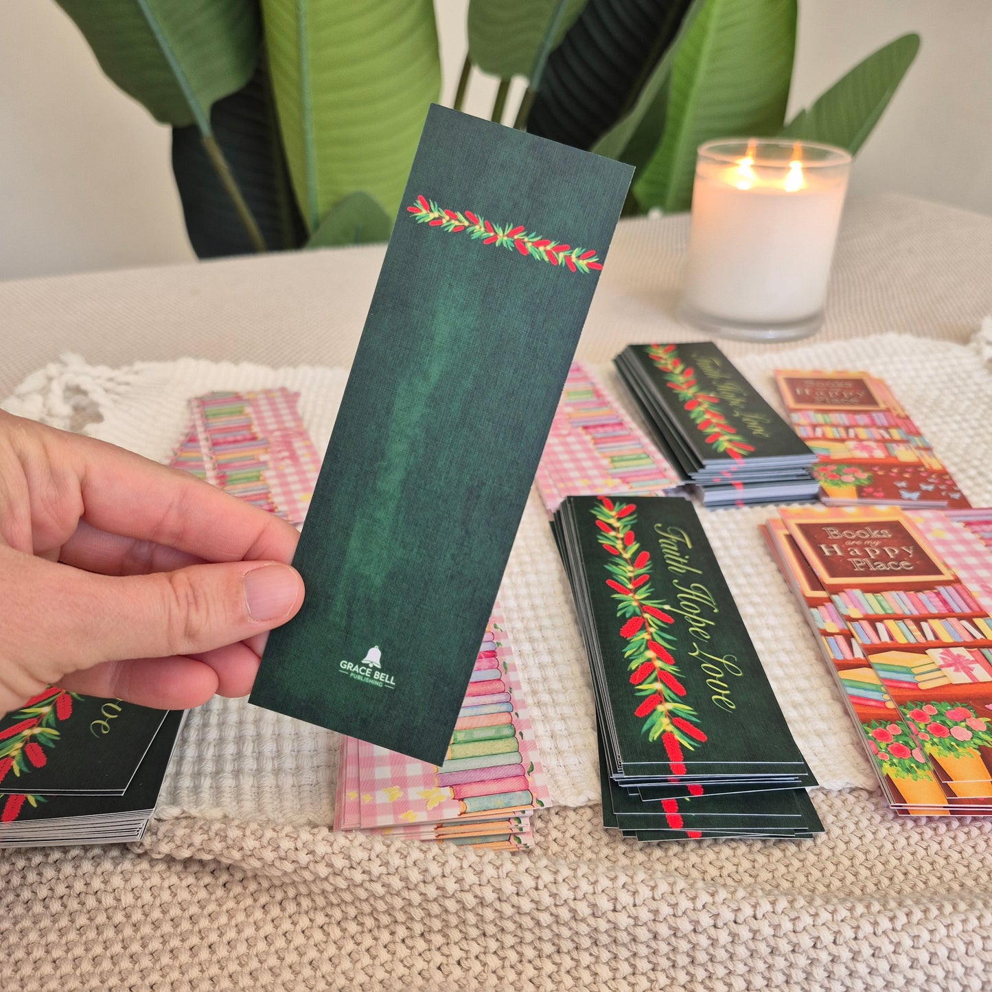 NEW Faith, Hope and Love Hand-Drawn Bookmarks – 3 Identical Bookmarks